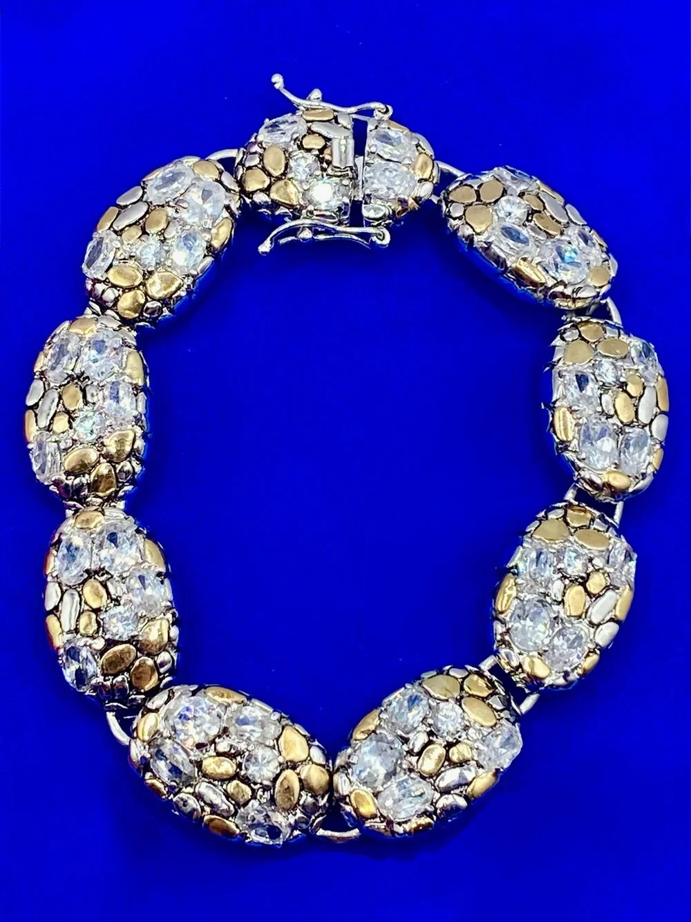 Silver Tone Glass Costume Tennis Bracelet